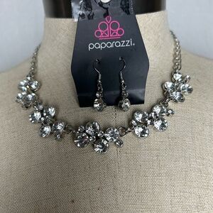 Paparazzi Silver Crystal Necklace Set